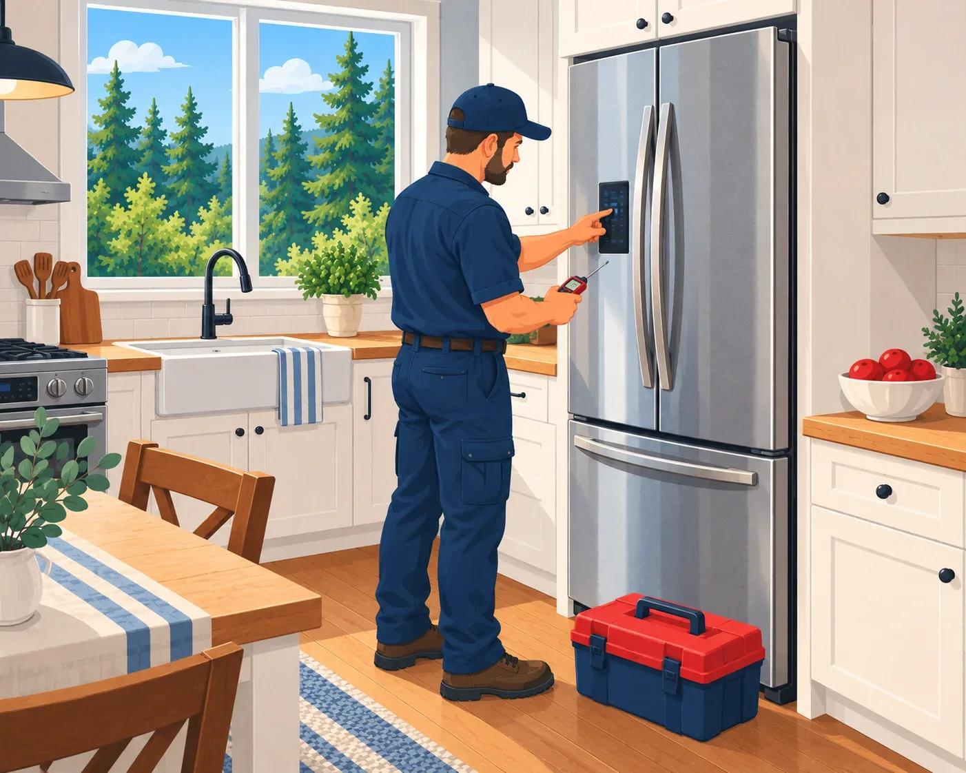 Refrigerator repair in a Springwater, Ontario kitchen