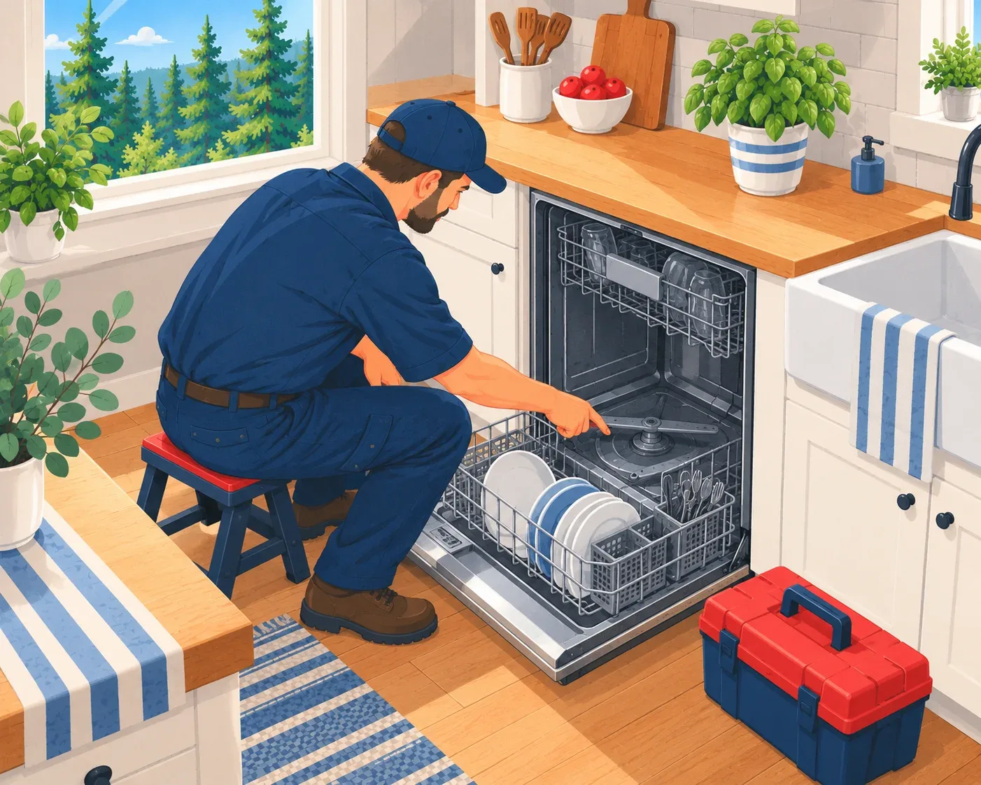Dishwasher repair in a Springwater, Ontario kitchen